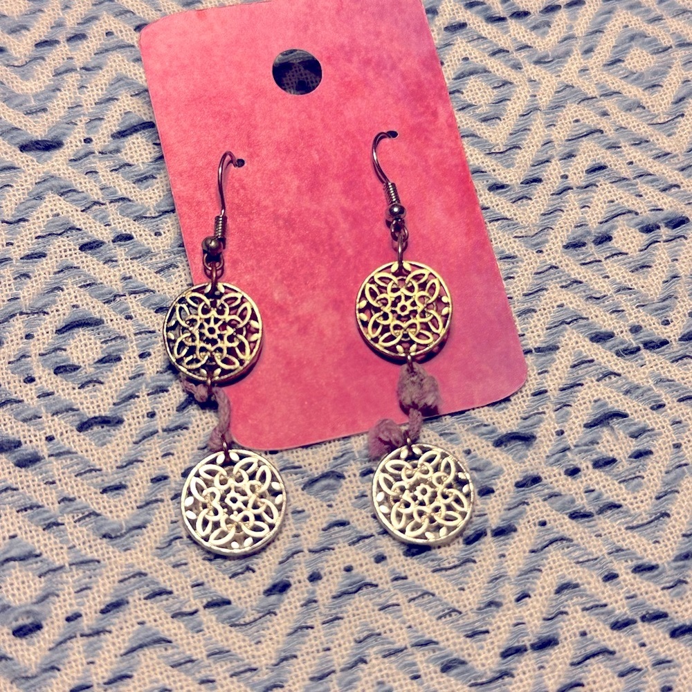 Medallion Metallic Dangle Earrings